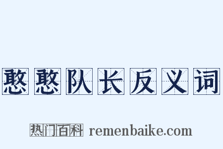 憨憨队长反义词是什么意思的图片